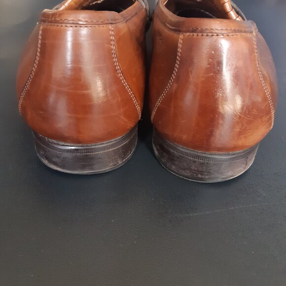 Johnston & Murphy SZ 9.5 Chestnut Brown Men's Tassel Loafers with Kilt Fringe - Picture 9 of 13